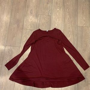 Long sleeve Maroon dress
